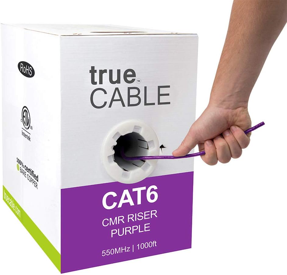 1000ft Yellow 23AWG 4 Pair Solid Bare Copper Bulk Ethernet Cable I390