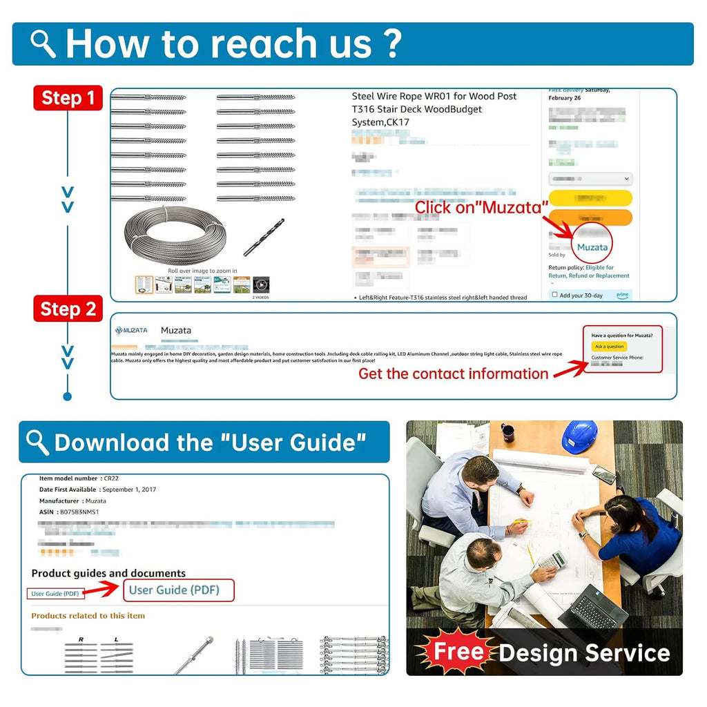 20Pack 1/8 Invisible Cable Railing Kit T316 Stainless Steel for Wood Posts Deck Stairs 10 Cable Lines N219683