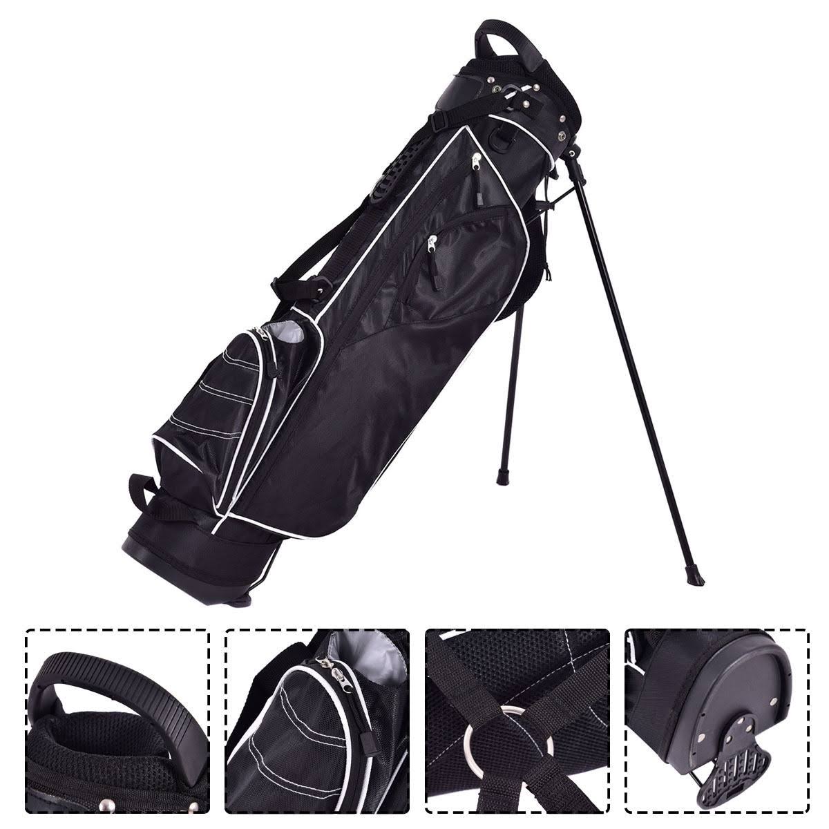 Black Golf Stand Cart Bag with 4 Way Divider B3118