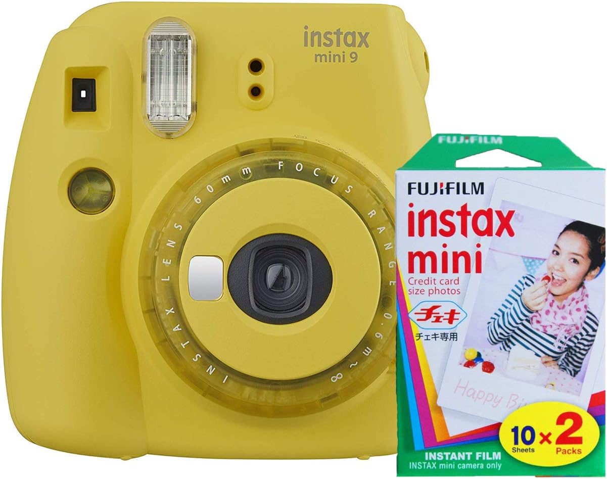 Flamingo Pink Instant Camera and Film Twin Pack 20 Exposures Bundle I731