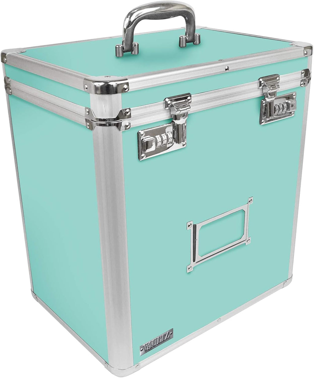 Locking Vinyl Record Case, 50 Record Capacity, Black, Pack of 2 S43284