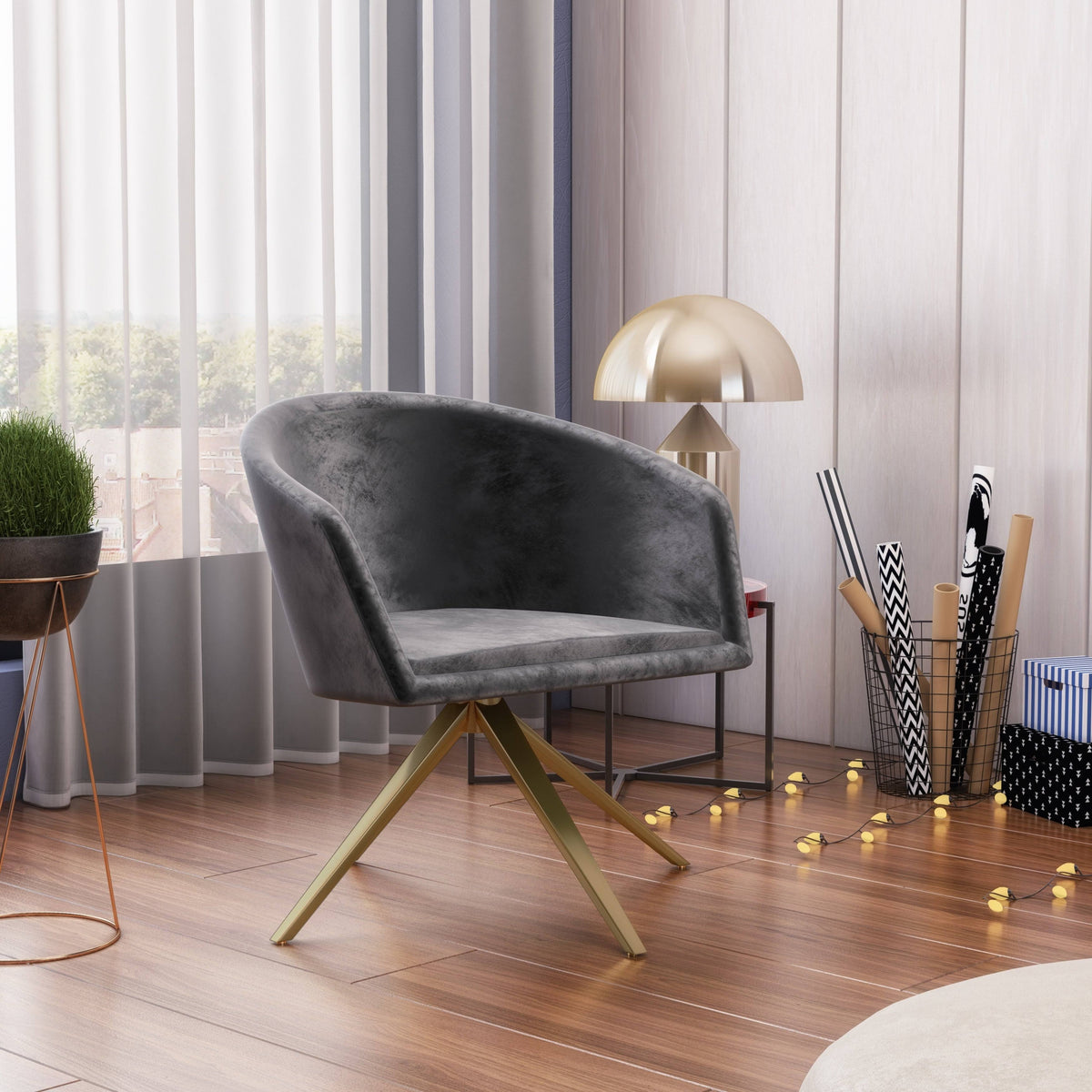 Grey Velvet Dining Chair H52040