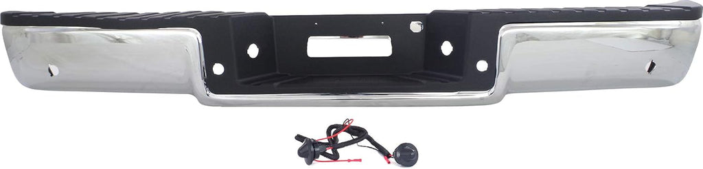 Chrome Steel Step Bumper with Rear Object Sensor Holes C67710