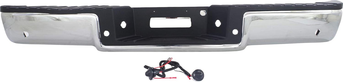 Chrome Steel Step Bumper with Rear Object Sensor Holes C67710