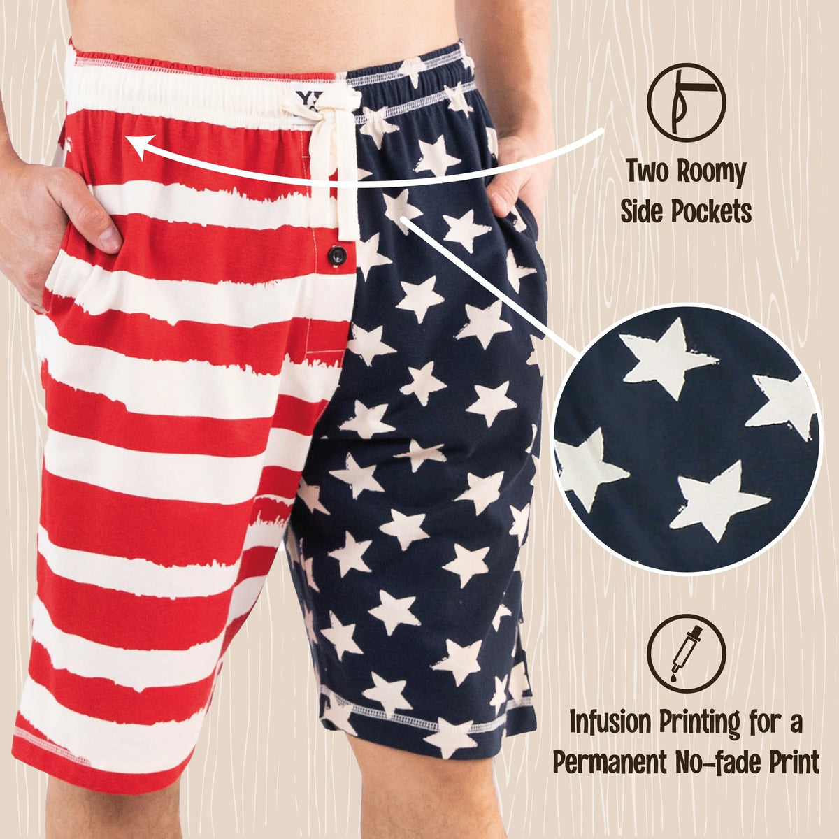 Stars & Stripes Cotton Pajama Shorts M80721