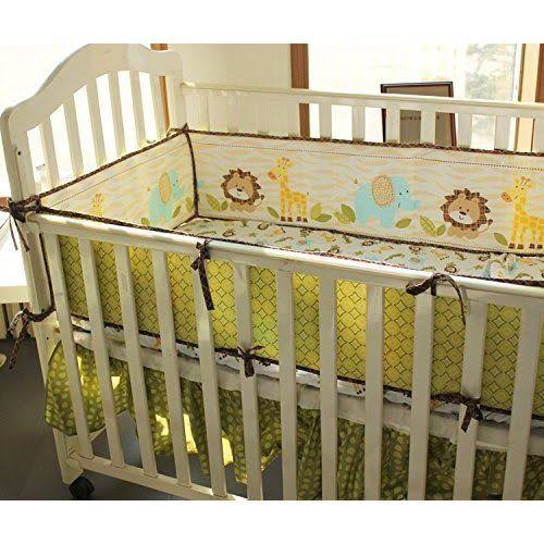 7 Pieces Nursery Crib Bedding Set with Bumper W7815
