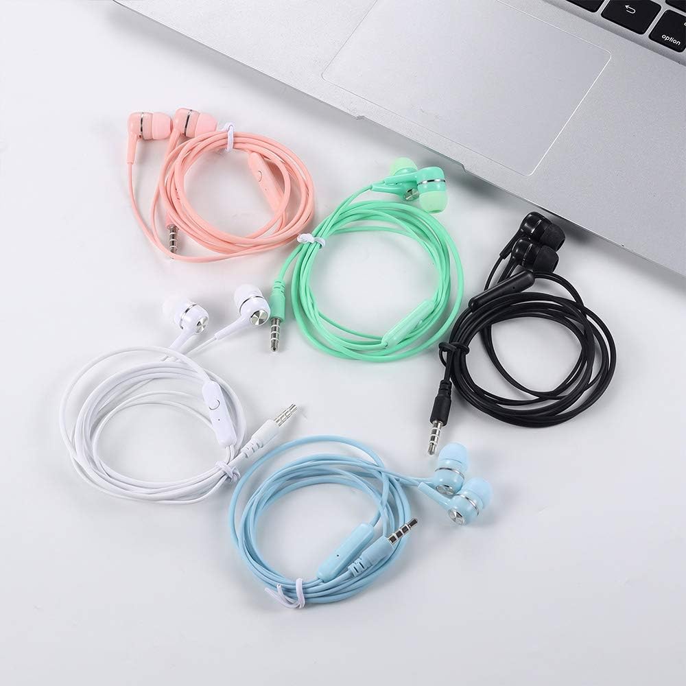 100 Packs Multi Colored Earbuds Headphones with Microphone E6728