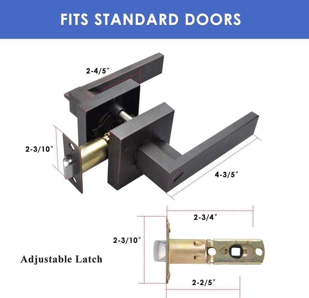 Brushed Bronze Zinc Alloy Door Lever Lock, Pack of 2 Y2072
