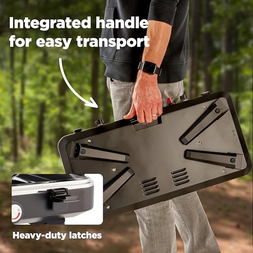 2-in-1 Gas Camping Stove and Griddle with Foldable Legs A7839