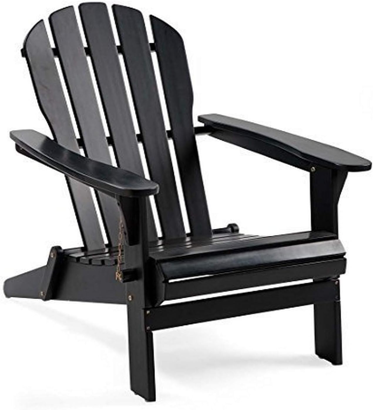 Black Foldable Eucalyptus Adirondack Chair Y10110