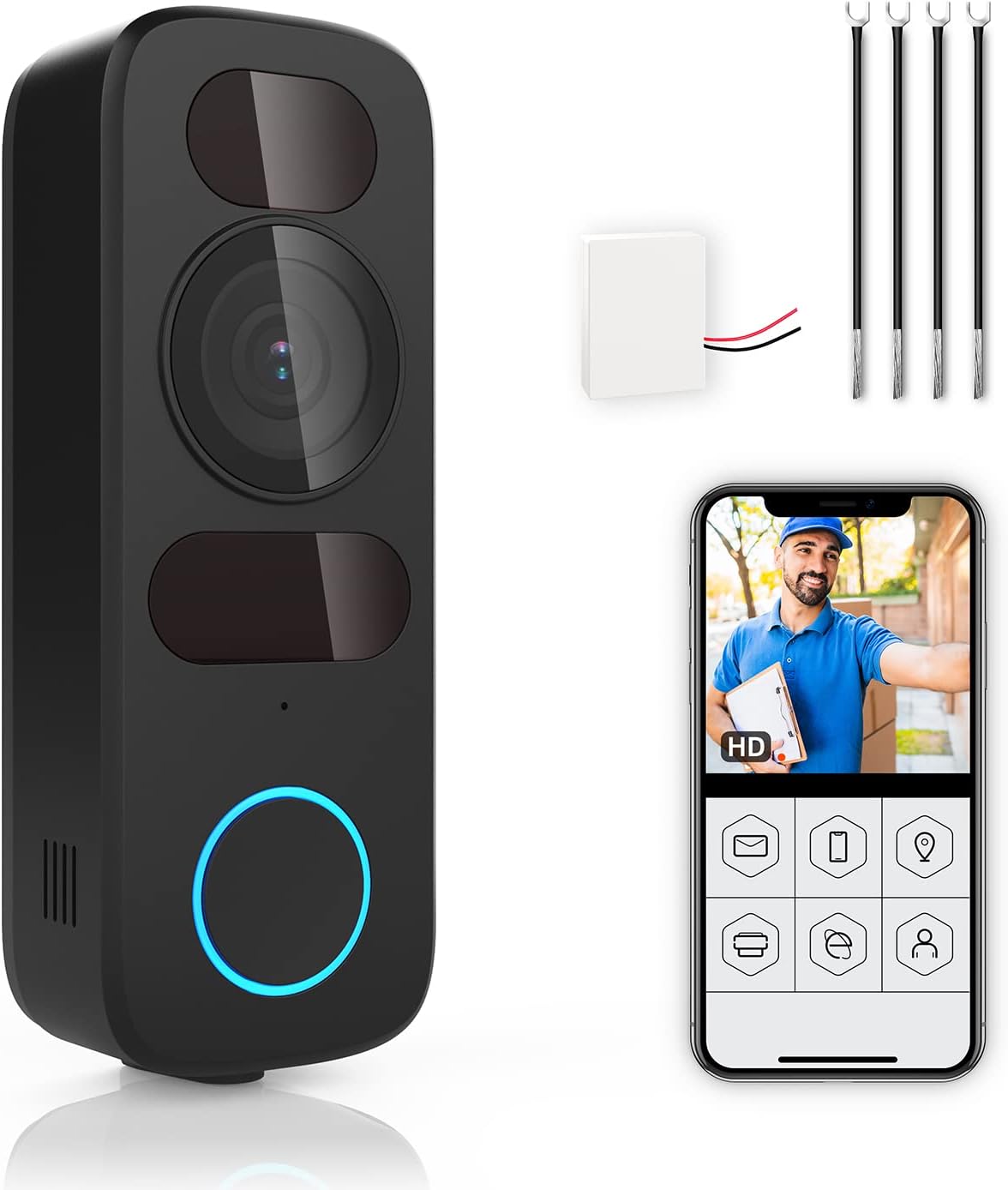 Wired Video Doorbell Camera with 2-Way Audio P935967