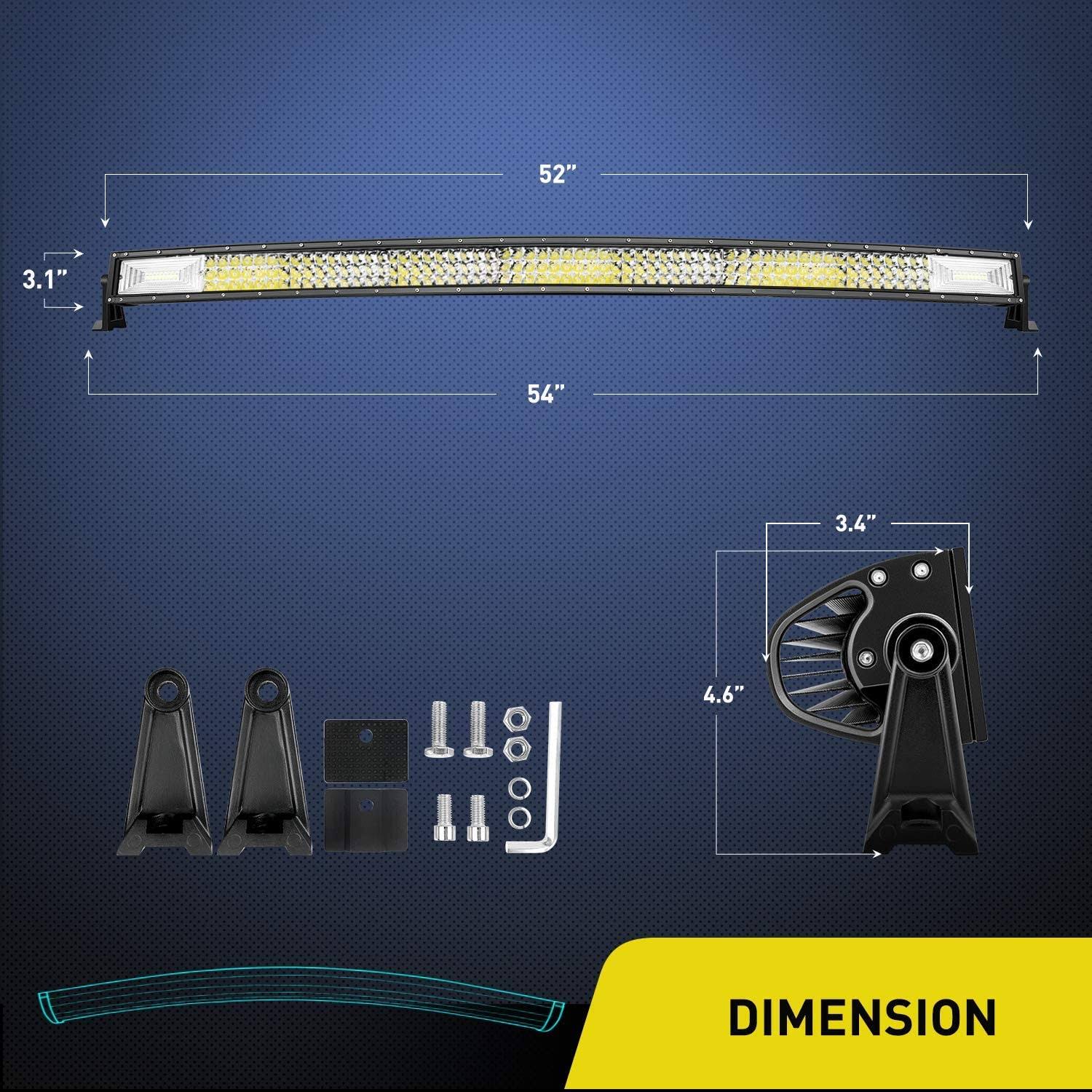52inch 783W Curved Triple Row LED Light Bar O90175