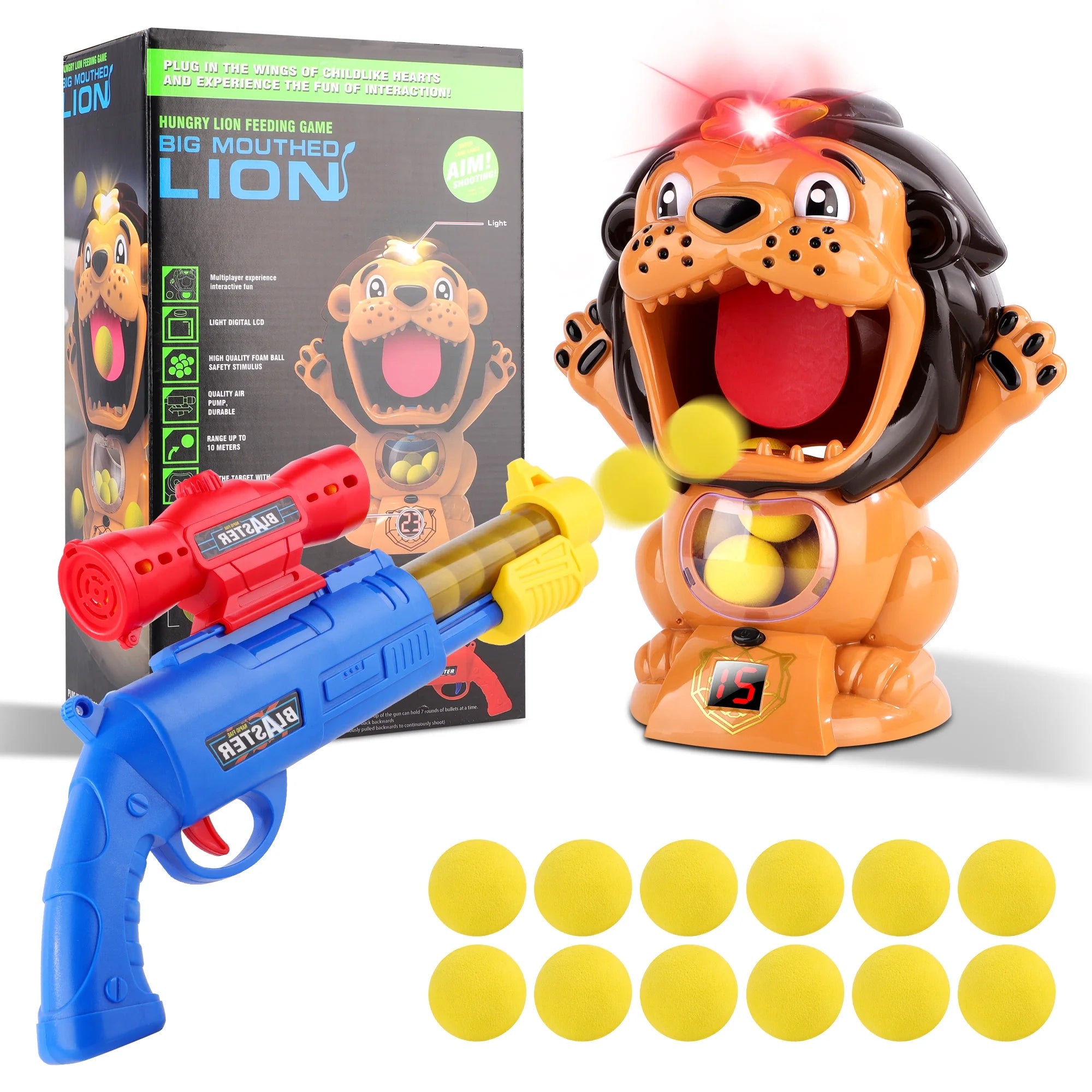 Hungry Feeding Game (Lion) Toy Guns Shooting Games with Electronic Target N353