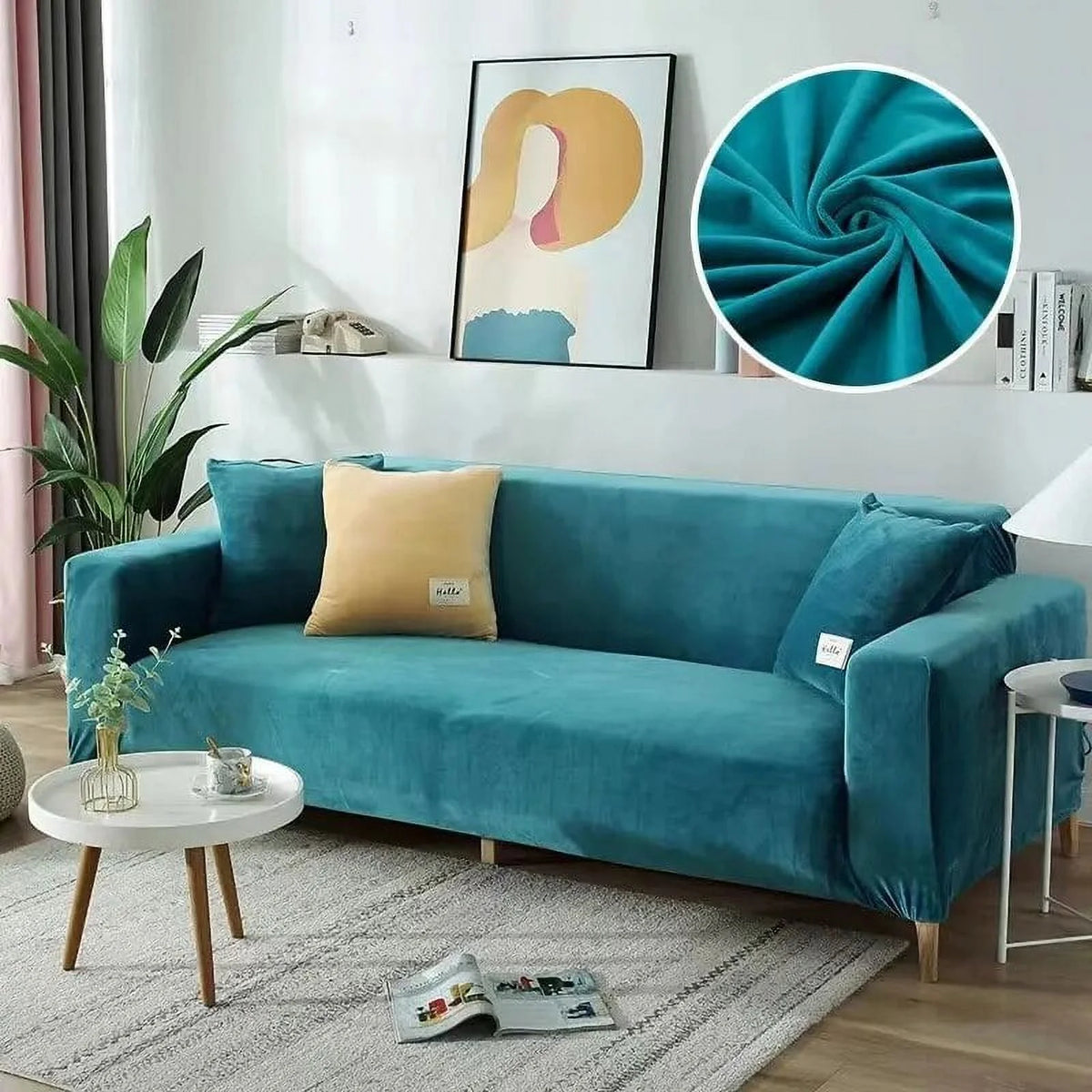 Velvet Plush Sofa Cover for 1/2/3/4 Seater L Shaped Corner Couch Cover S80485