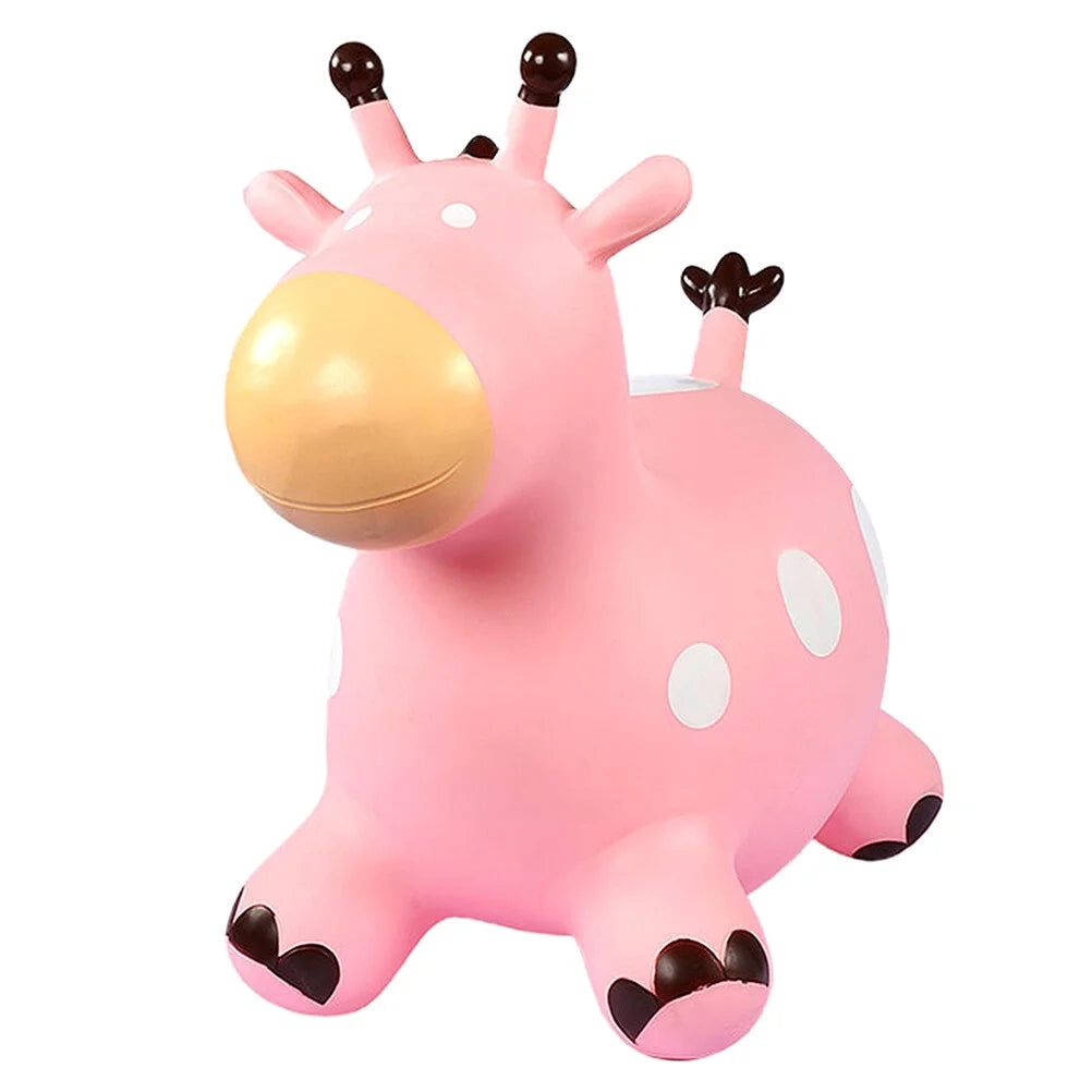 Inflatable Jumping Horse Toy with Air Pump (Pink) H37974