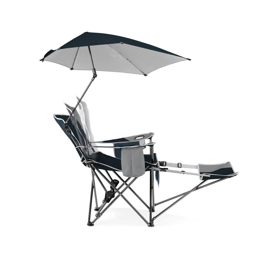 Blue Camping Chair with Clamp-On Sun Shade Y860867