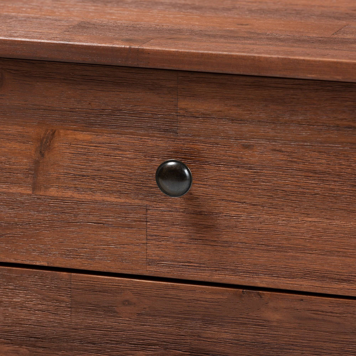 Brown and Black Oak Finished 2-Drawer Wood Nightstand N809286
