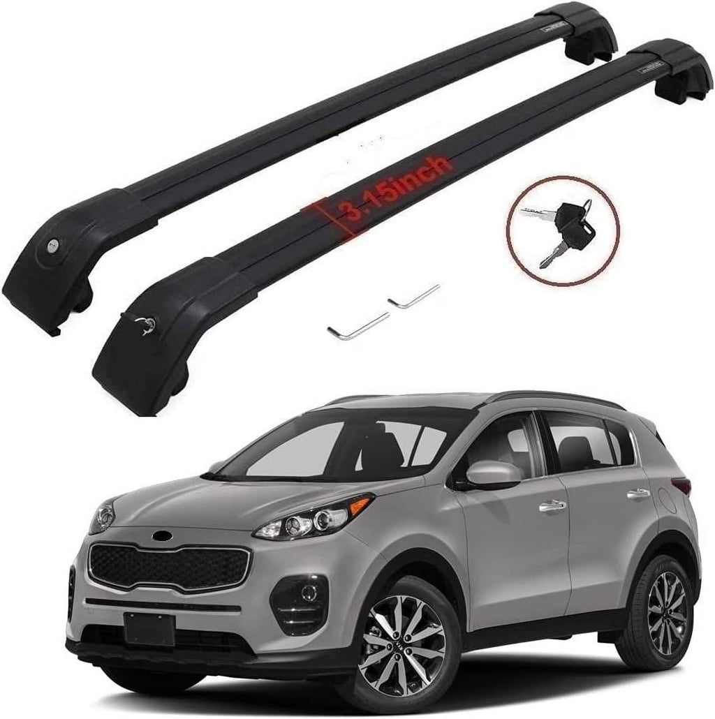 Black Roof Cargo Rack Cross Bars Rail Luggage Carrier Lockable C2153