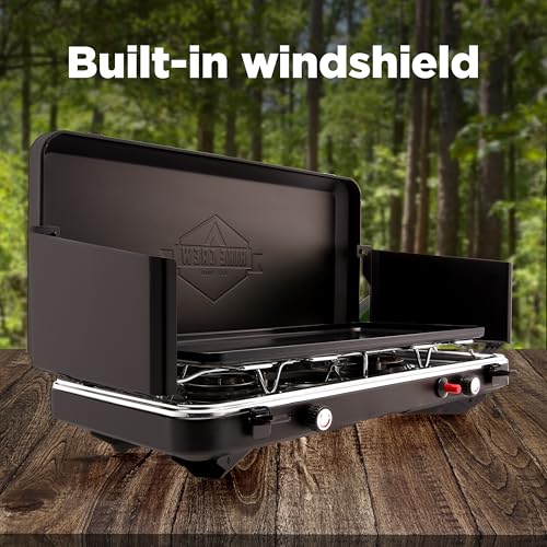 2-in-1 Gas Camping Stove and Griddle with Foldable Legs A7839