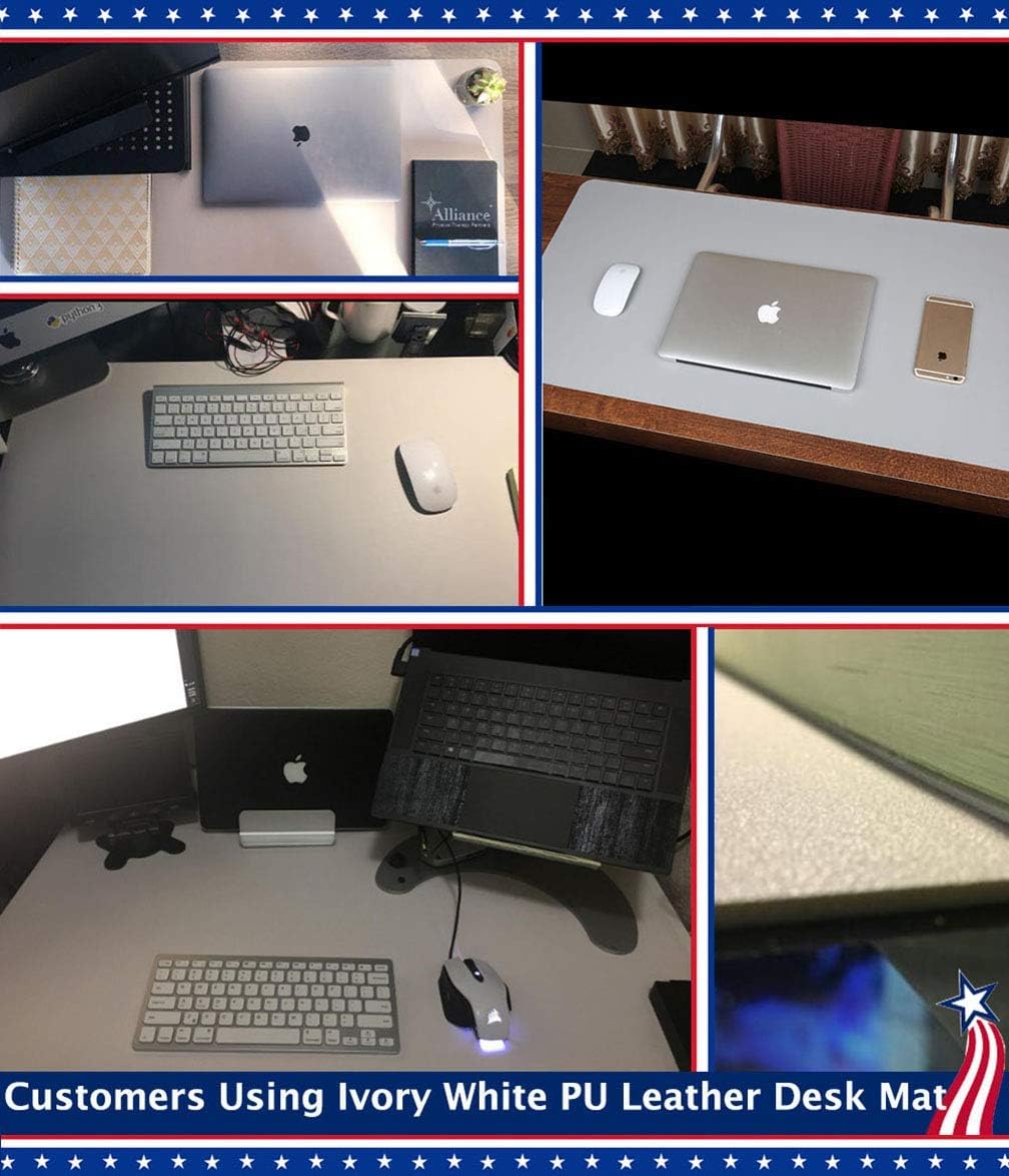 White Waterproof PU Leather Desk Pad V947