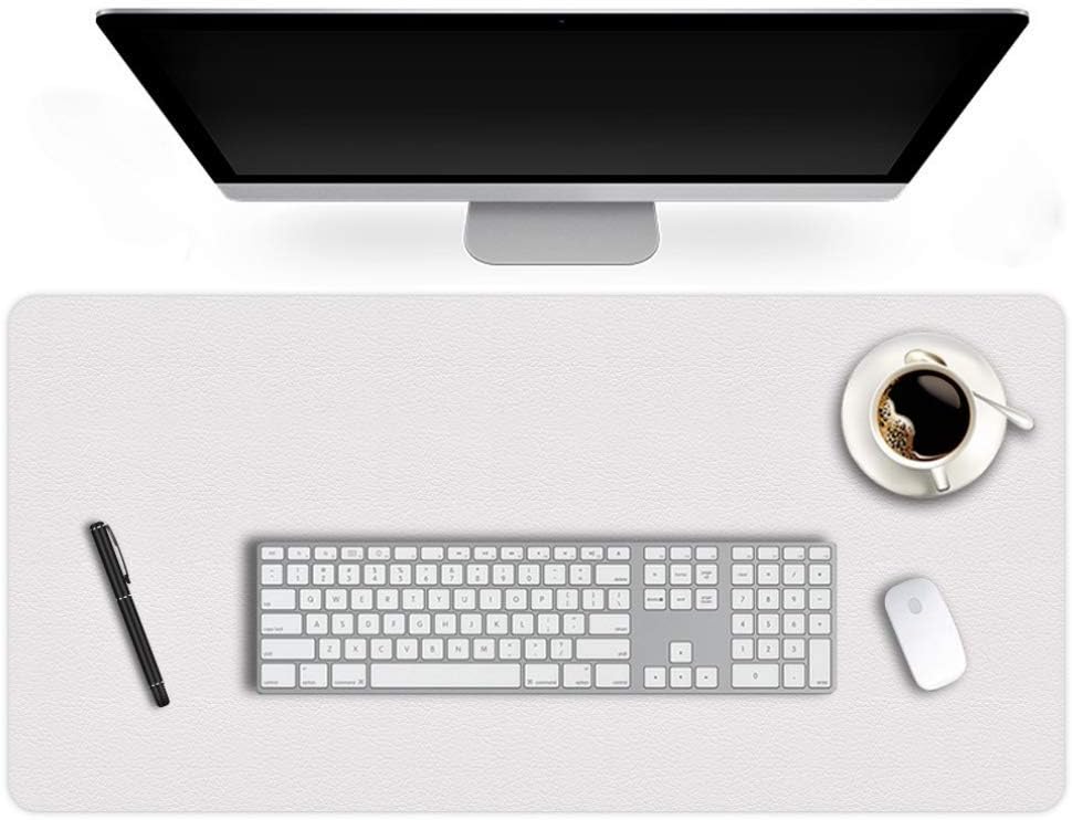 White Waterproof PU Leather Desk Pad V947