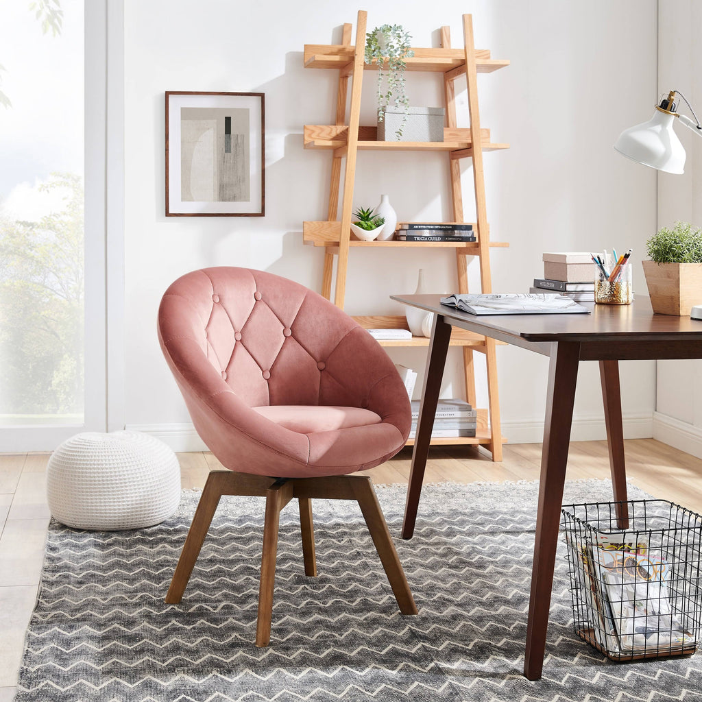 Velvet Tufted Round Swivel Accent Chair O8484