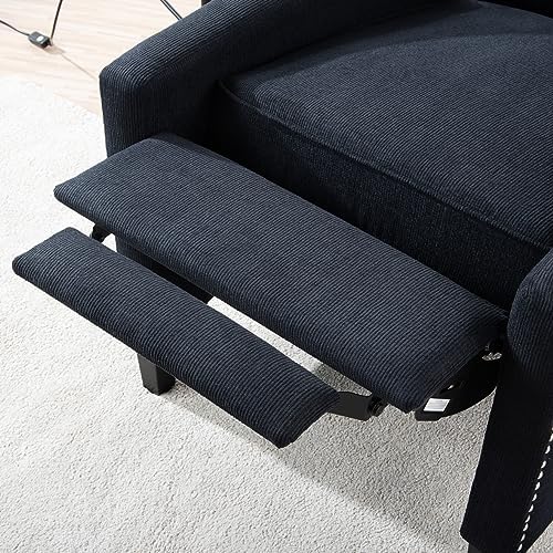 27" Wide Manual Wingback Recliner Chair with Nailhead Trim and Birch Legs, Gray L5018