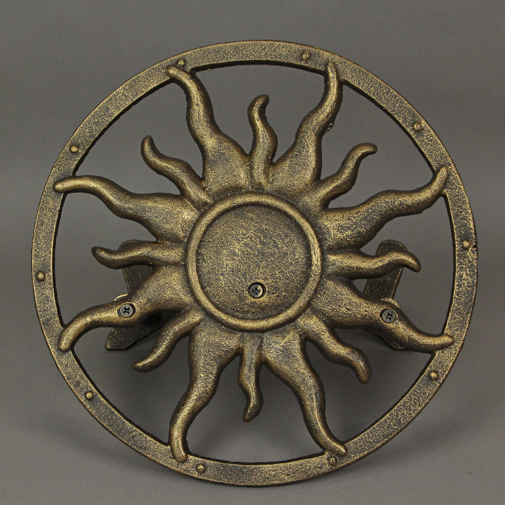 Bronze Cast Iron Sun Wall Mount Garden Hose Hanger T8442
