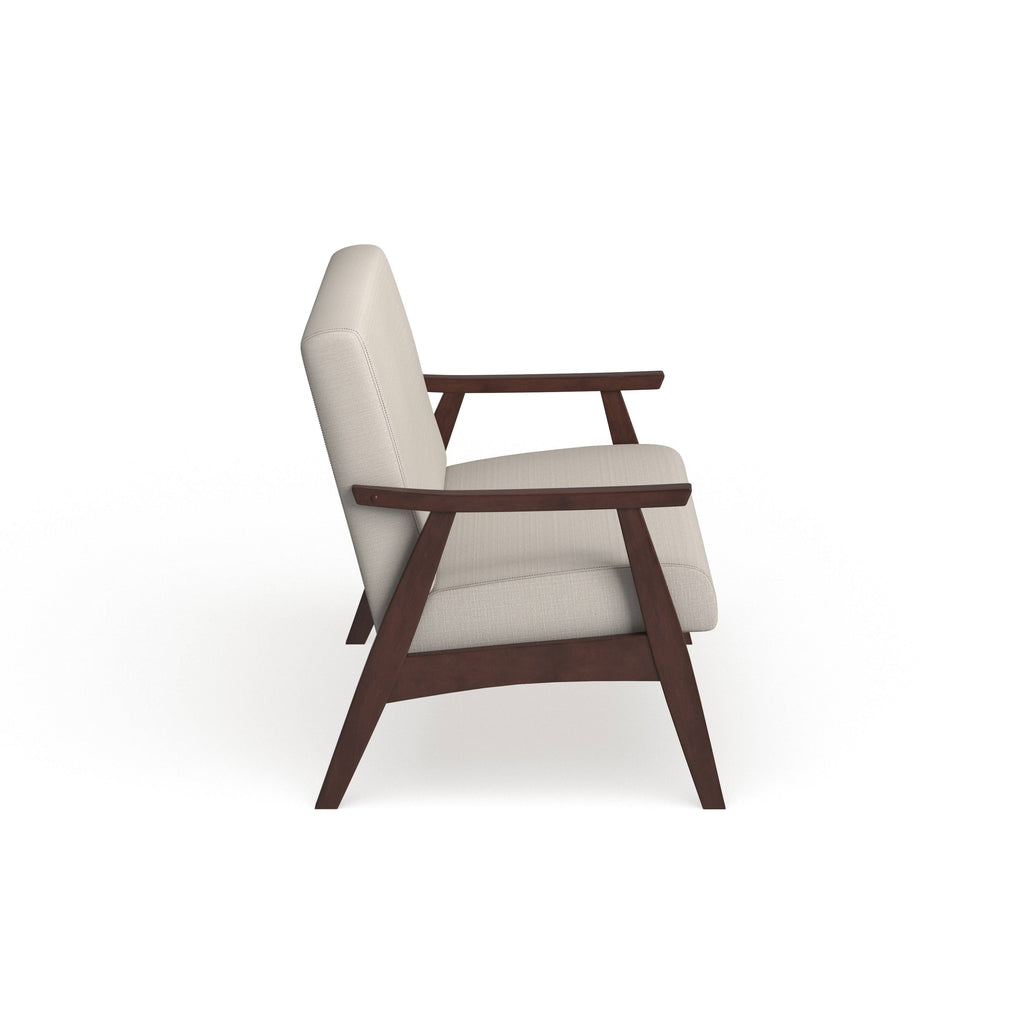 White Fabric Settee Loveseat Z296