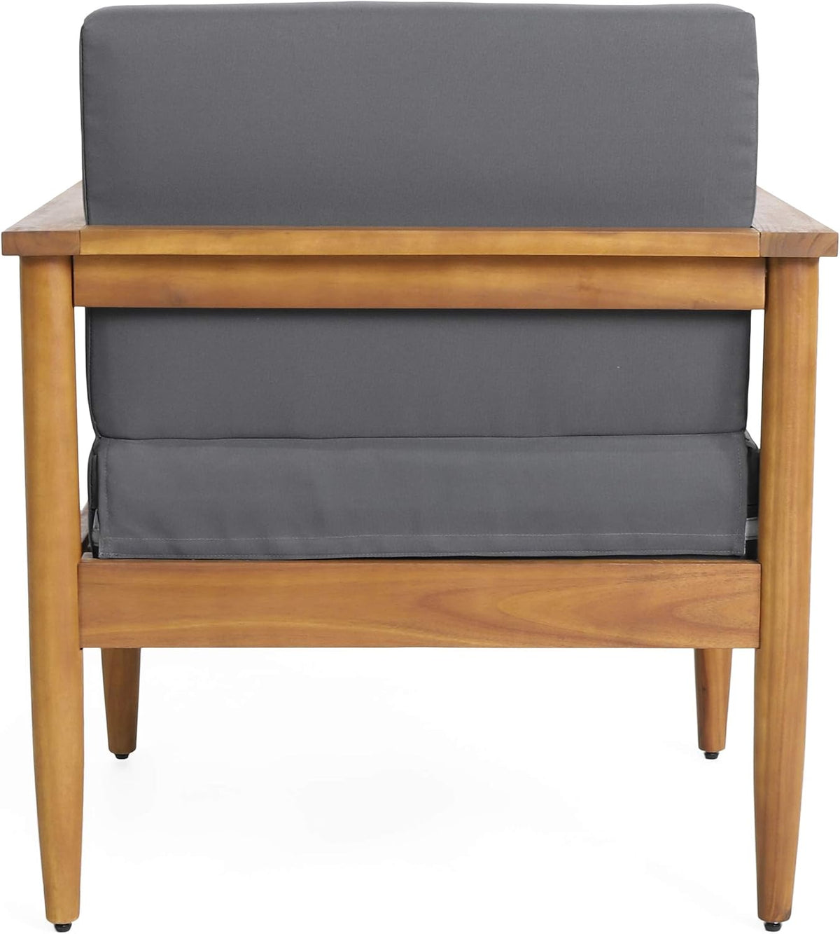 Outdoor Acacia Wood Club Chair Set of 2 Teak Dark Gray M103