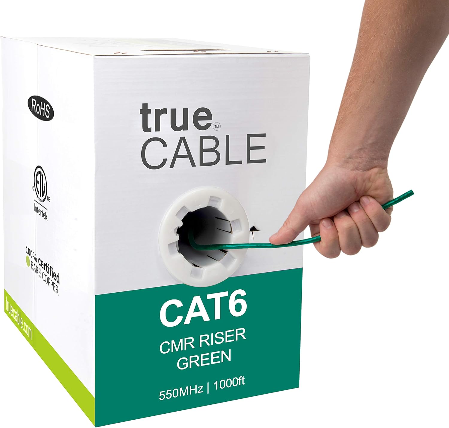 1000ft Yellow 23AWG 4 Pair Solid Bare Copper Bulk Ethernet Cable I390
