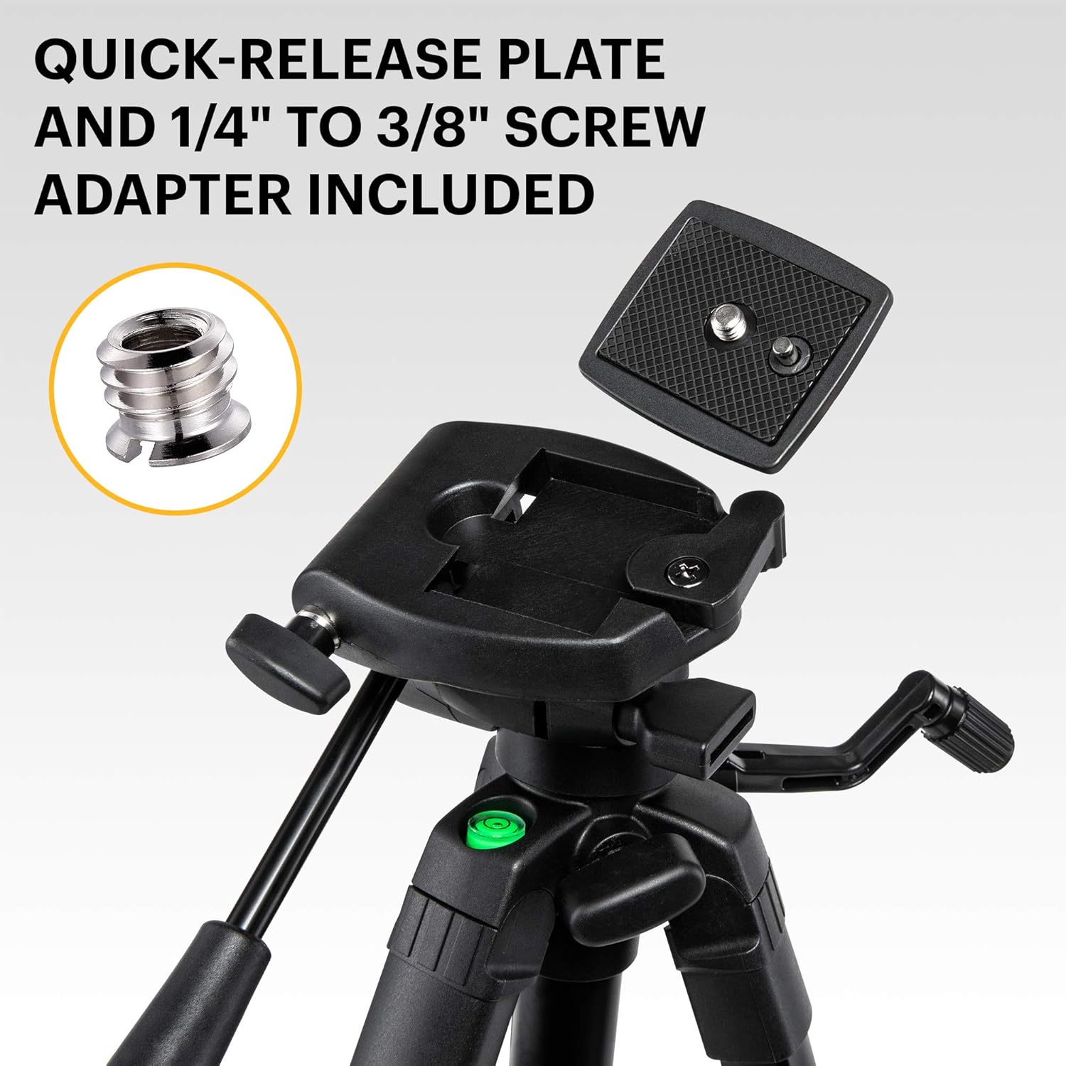 62" Compact 3-Section Flip-Lock Aluminum Tripod with Remote, Carry Case P240538