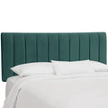 King Teal Velvet Channel Headboard I60058