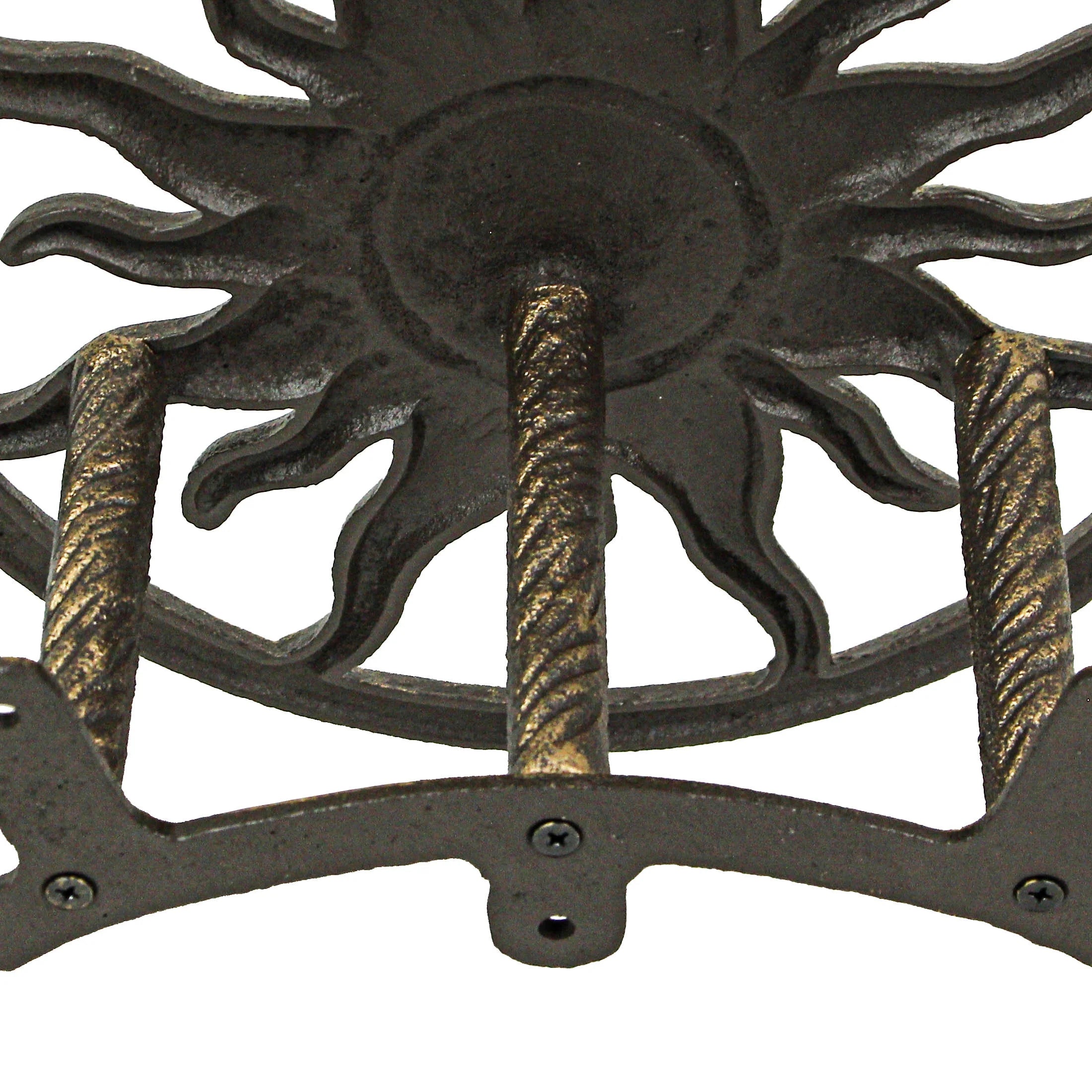 Bronze Cast Iron Sun Wall Mount Garden Hose Hanger T8442