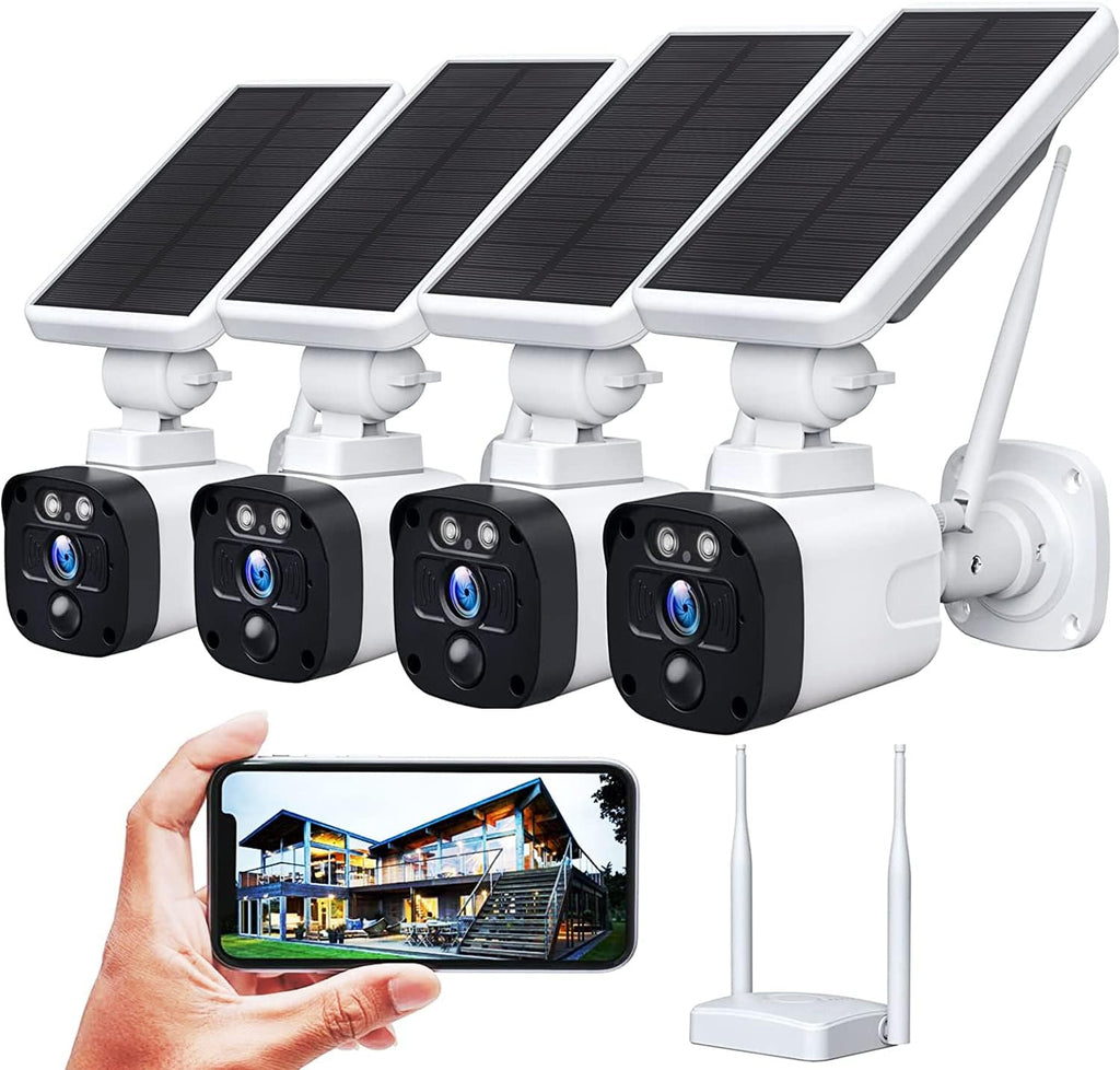 2K Solar Wireless Security Camera System with 3 WiFi Cameras and Base Station T180281