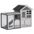 Outdoor Wooden Rabbit Hutch with Run O67141