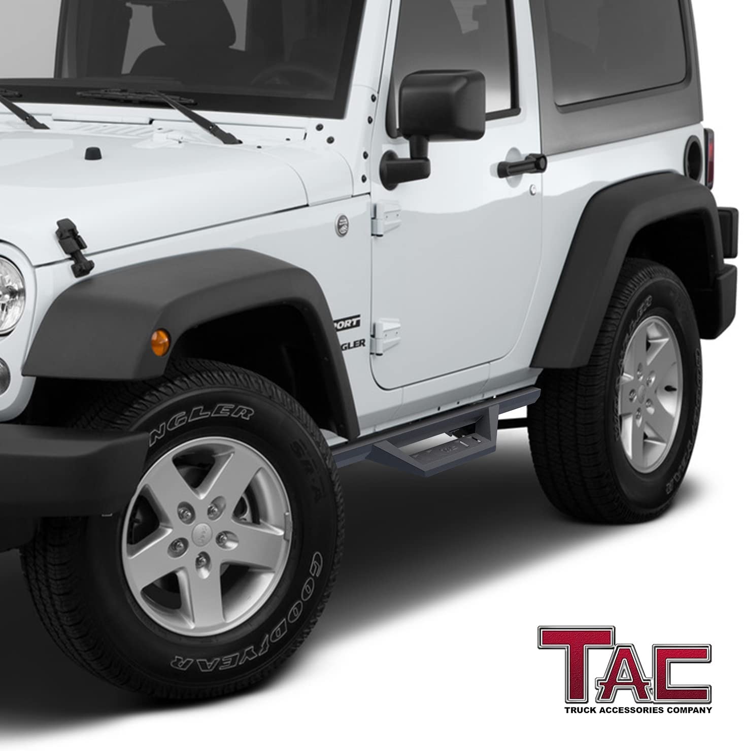 Black Off-Road Running Boards for Jeep Wrangler JK 2 Door (2pcs) V894293