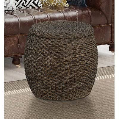 Oval Storage Ottoman Sand Fabric B846