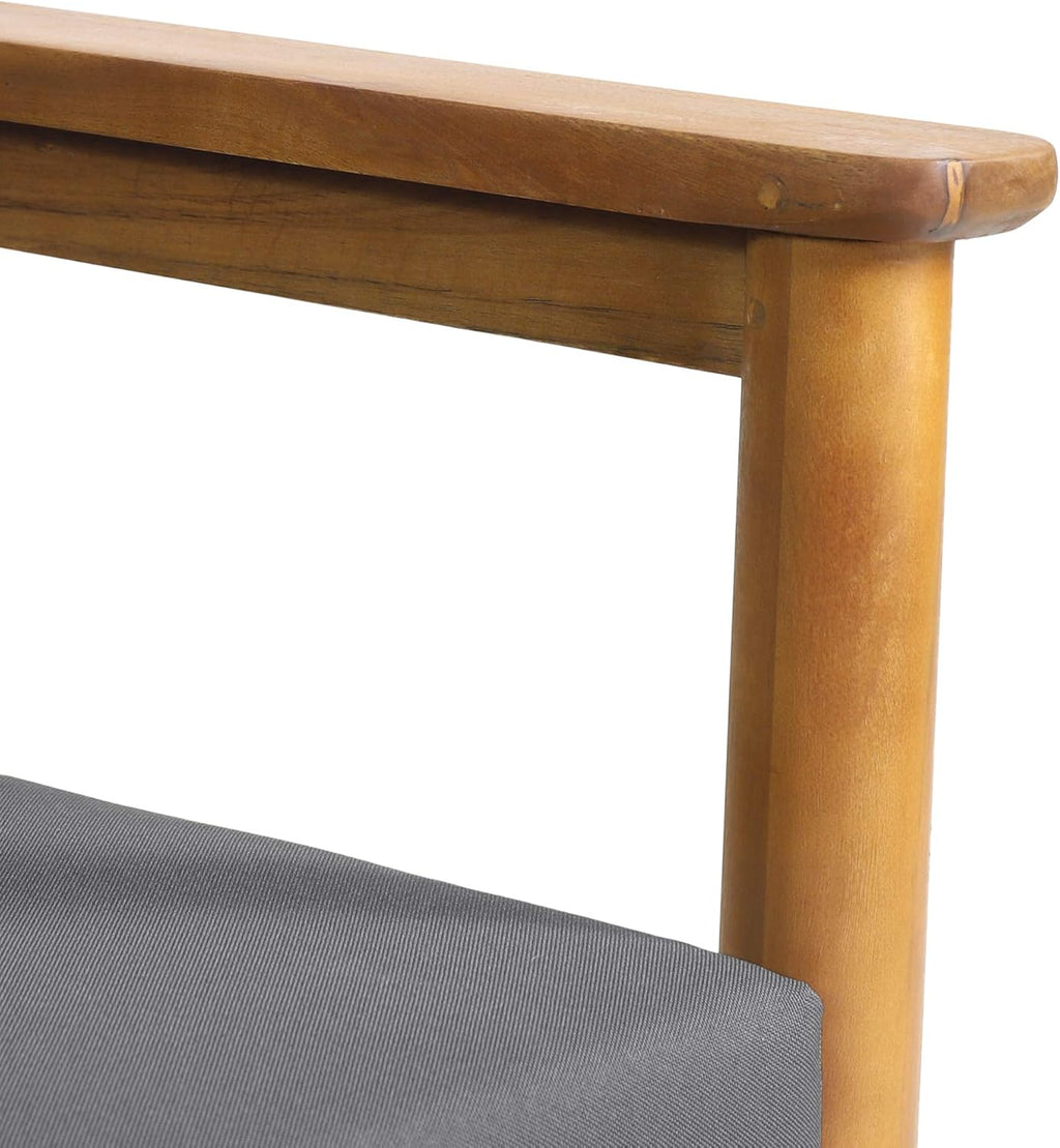 Outdoor Acacia Wood Club Chair Set of 2 Teak Dark Gray M103