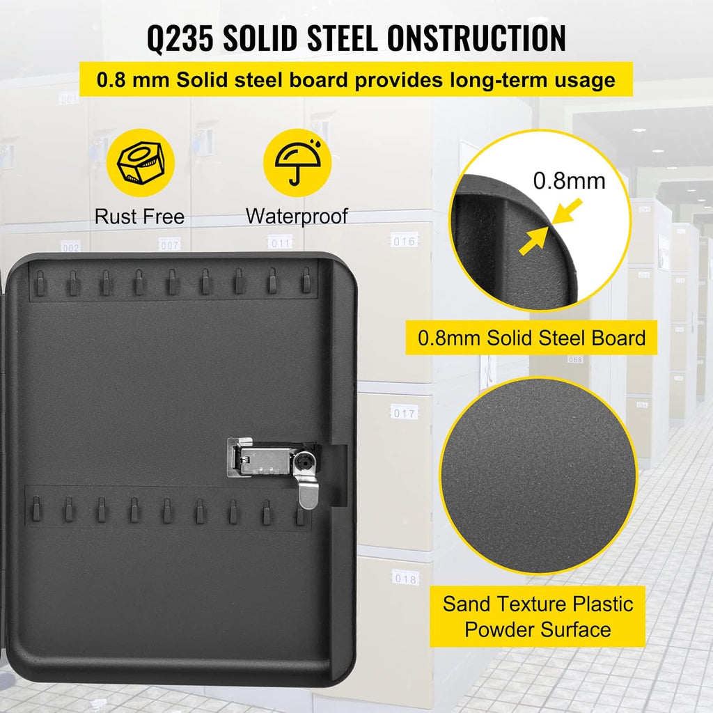 Black Steel Key Cabinet, 72 Positions, Wall Mounted, Pack of 2 O727638