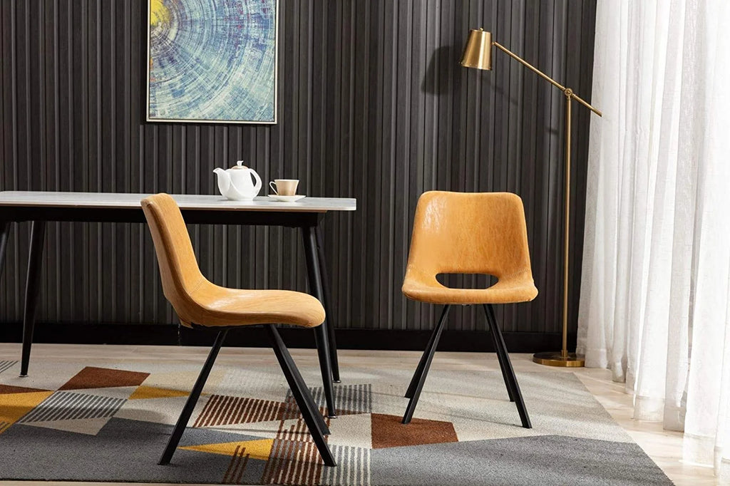 Synthetic Leather Upholstered Dining Chairs Set of 2 Pcs Counter Bar Chairs R6243