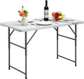 White 4ft Bi-Folding Plastic Dining Table Q6129
