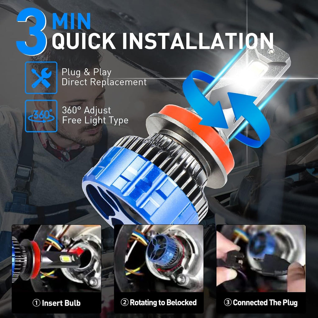 120W 22000LM 6500K Cool White LED Headlight Bulbs Conversion Kit, Pack of 2 B570