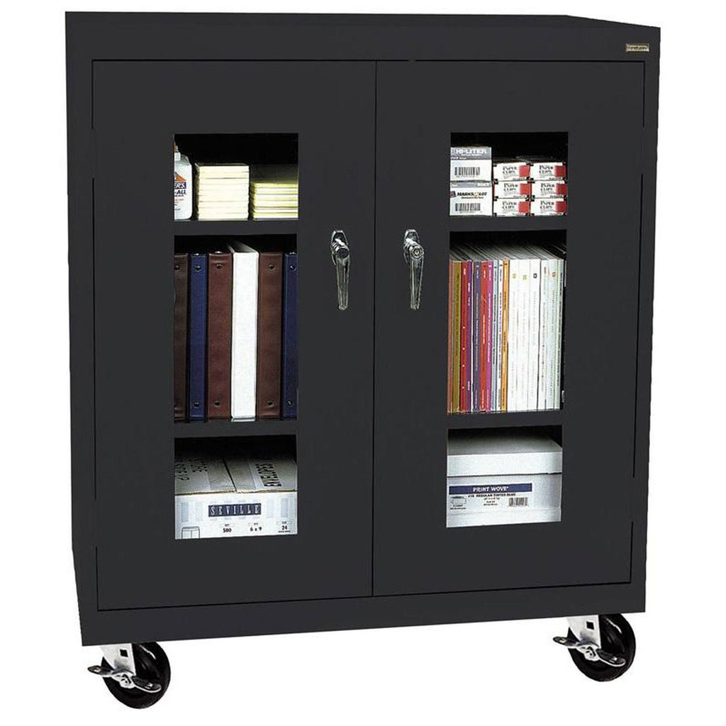 Clear View Counter Height Cabinet, Black - 36 x 24 x 48 in. N528255