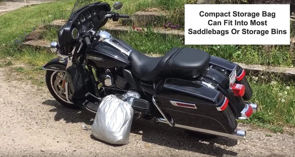 Weatherproof Motorcycle Cover with Reinforced Securing Straps and Storage Bag Q721