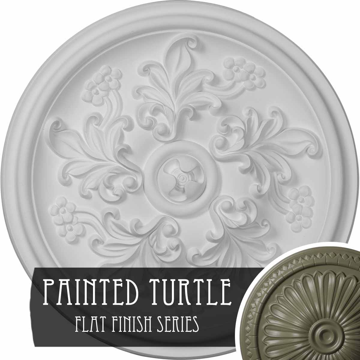 14 1/2x22OD x 2 3/4x22P Ceiling Medallion Hand-Painted R3633