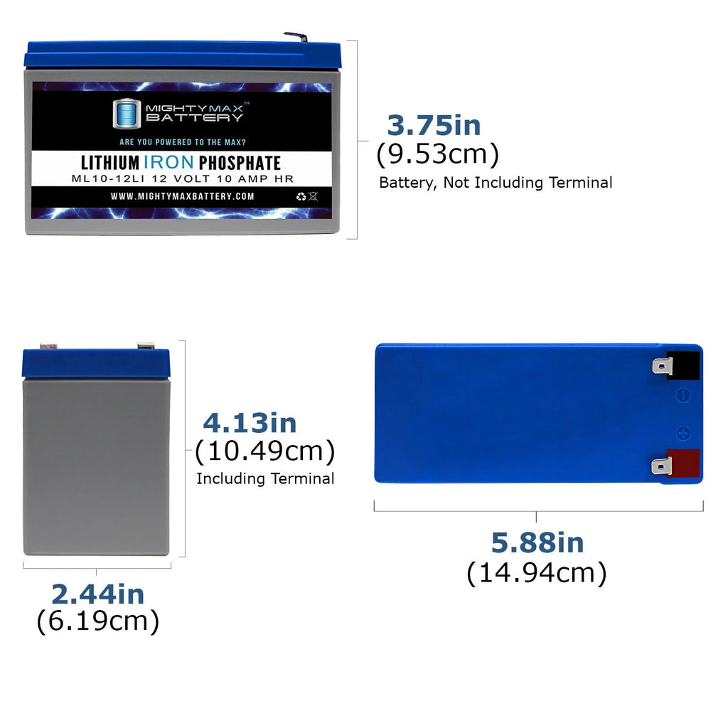 12V 10AH Lithium Replacement Battery 3 Pack G963