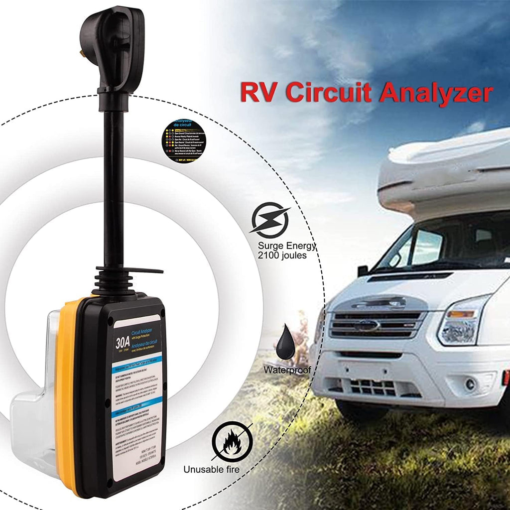 30 Amp RV Surge Protector with LED Indicator and Waterproof Cover Q392