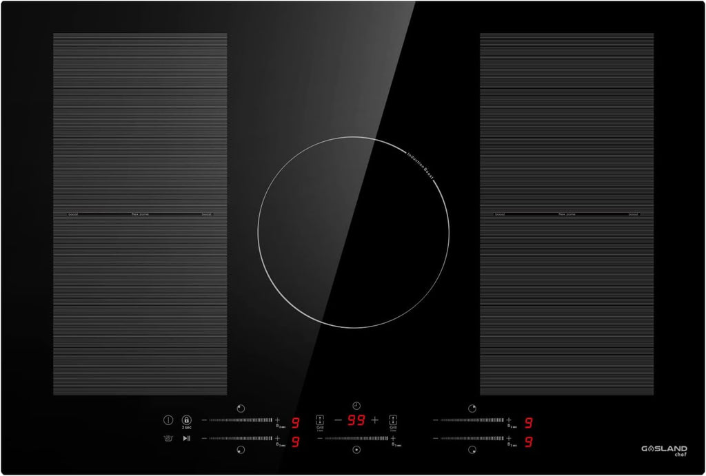 Induction Cooktop 30 Inch, 240V Drop-in 4 Cooking Zone, 9 Power Levels, Sensor Touch Control, Child Lock, Timer G960