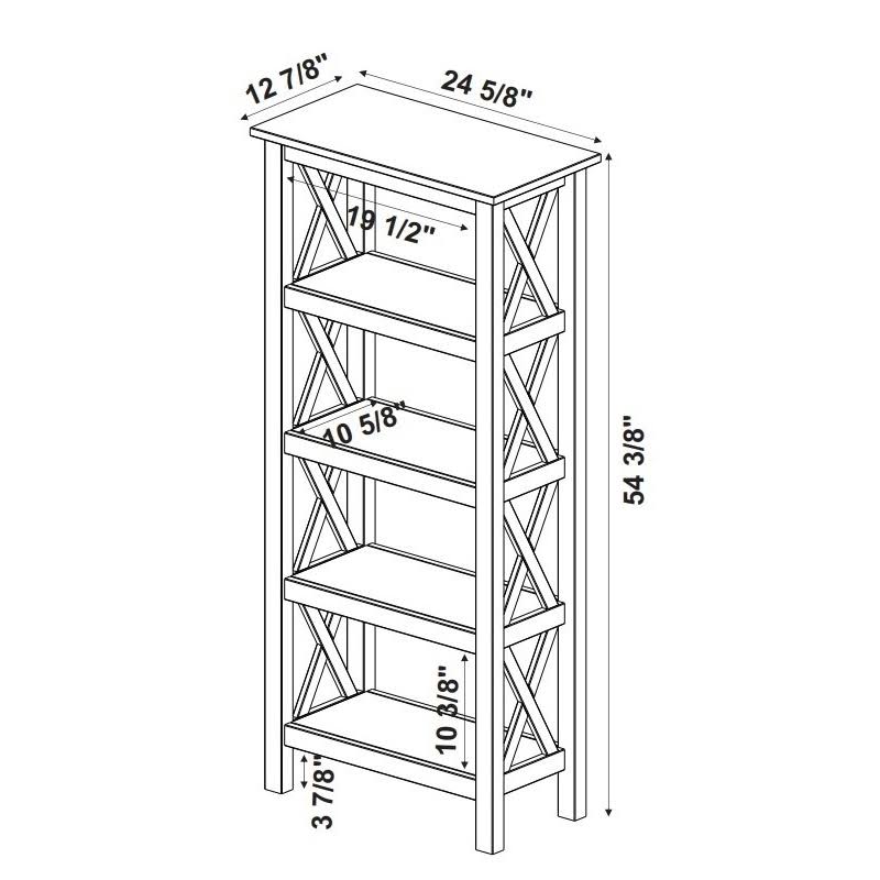 Driftwood Brown Pine Wood Bookcase V41678